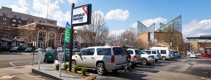 cars in parking lot