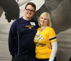 Rachel Lloyd with husband Josh at a TSCPA Nashville Chapter Predators Outing