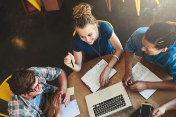 college students studying