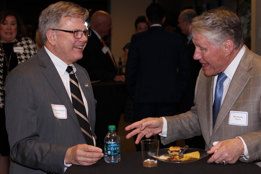 Mack Browder talking with Rep. Dwayne Thompson