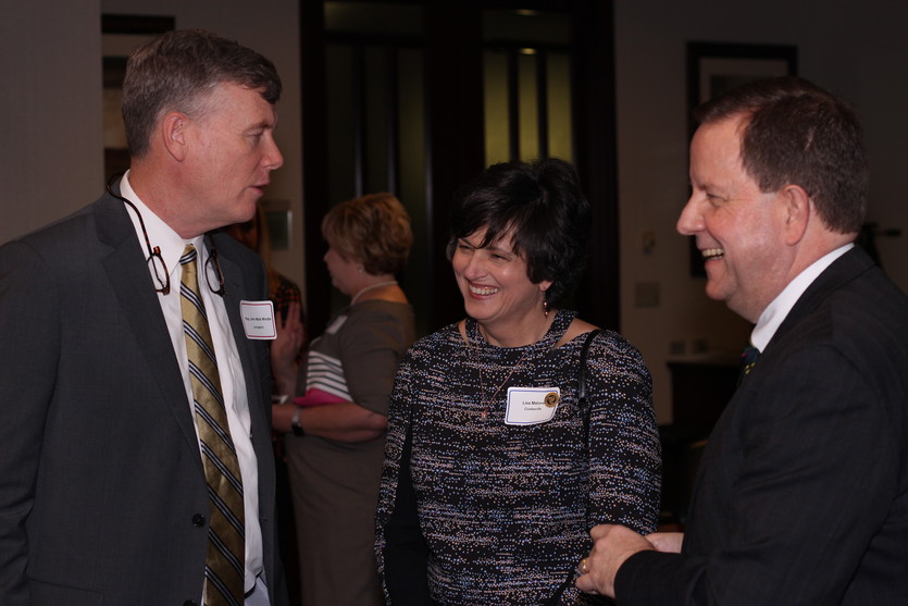 Rep. John Mark WIndle visiting with Lisa Malone and John Bailes